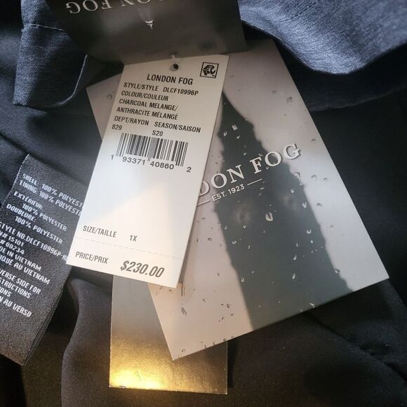 London Fog spring rain coat 1X. Brand New - Picture 9 of 11